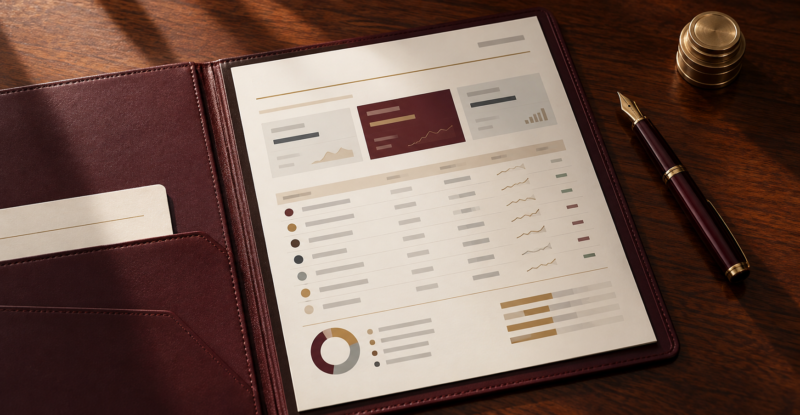 Brokerage account statement with investment holdings and cash balance overview